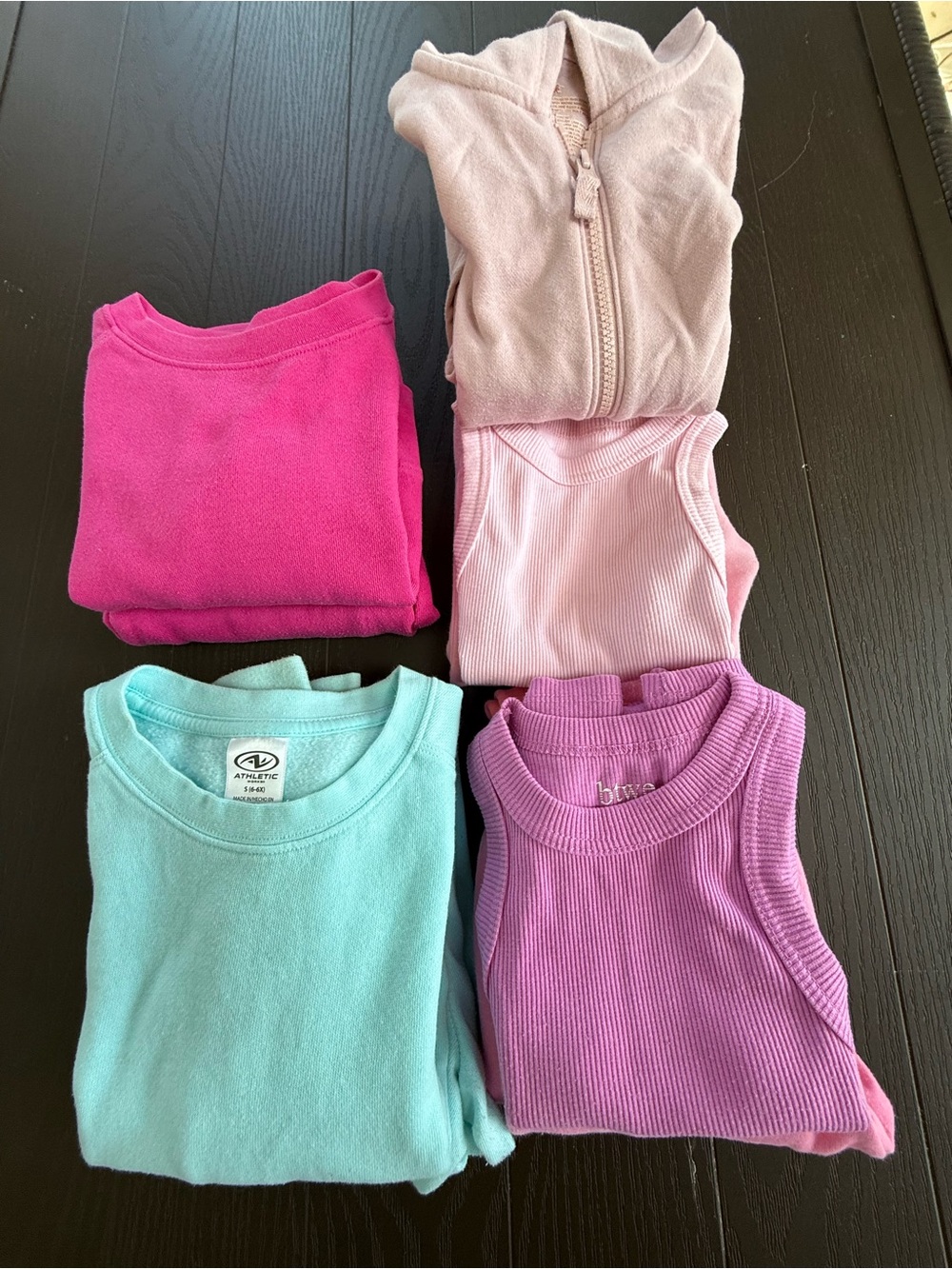 Girls Size 6T Clothing Lot – 4 Matching Outfit Sets Pink Aqua Purple